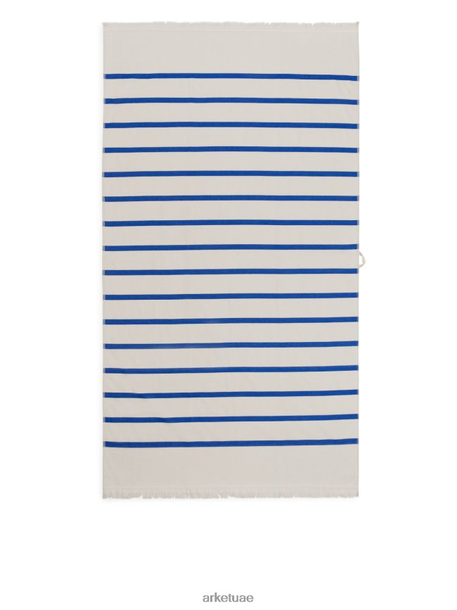 أدوات منزلية عبد اللطيف ARKET للجنسين منشفة حمام 100×180 سم أبيض/أزرق BXB8481346