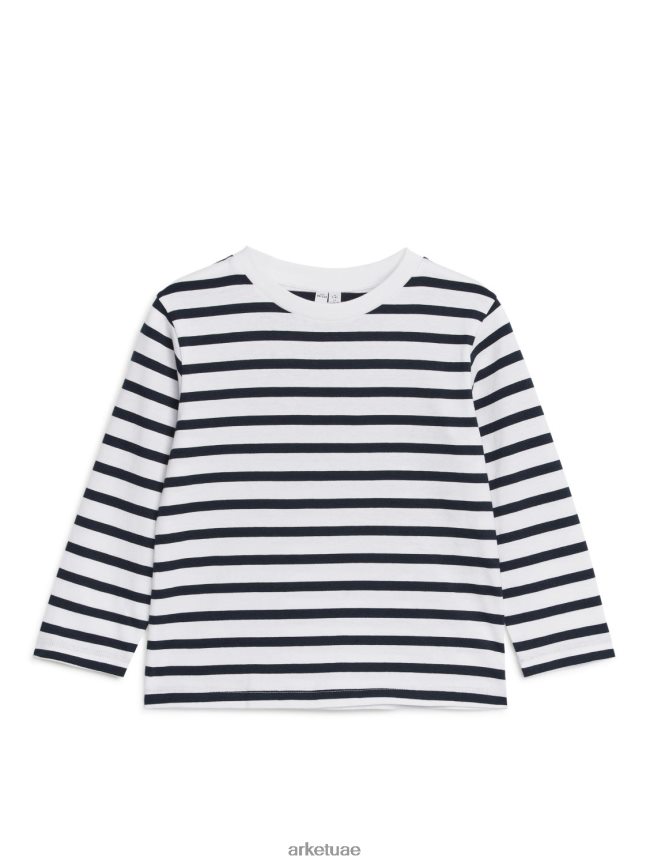 ملابس عبد اللطيف ARKET أطفال طقم تي شيرت بأكمام طويلة مكون من 2 أزرق غامق/بيج BXB8481518