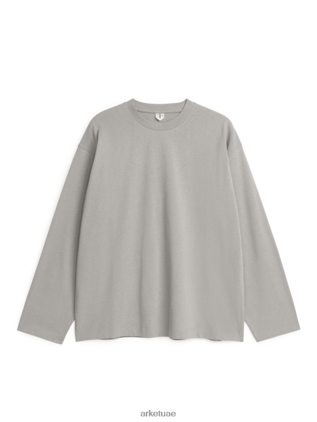 ملابس عبد اللطيف ARKET نحيف فانلة بكم طويل رمادي BXB8481030