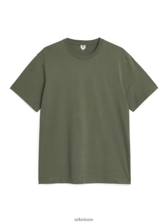 ملابس عبد اللطيف ARKET نحيف تي شيرت متوسط ​​الوزن أخضر BXB8481036