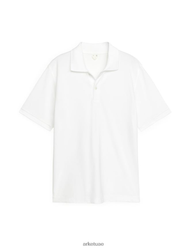 ملابس عبد اللطيف ARKET رجال قميص بولو بيكيه أبيض BXB8481044