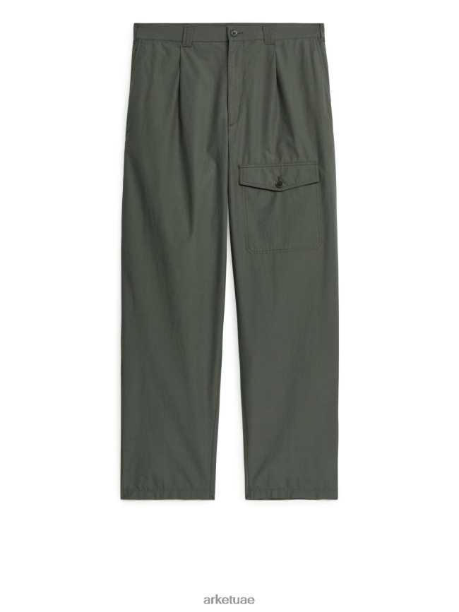 ملابس عبد اللطيف ARKET رجال سراويل واسعة فائدة الكاكي الأخضر BXB8481063