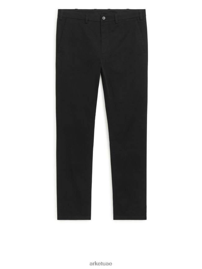 ملابس عبد اللطيف ARKET رجال تشينو قطن رفيع أسود BXB8481070