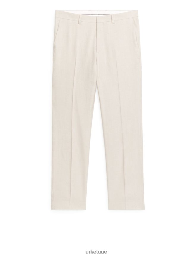 ملابس عبد اللطيف ARKET رجال سراويل ضيقة من قطن القنب البيج الفاتح BXB8481074