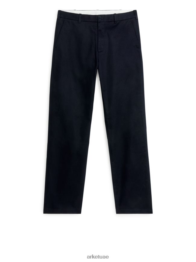 ملابس عبد اللطيف ARKET رجال بنطال تشينو عادي من القطن أزرق غامق BXB8481081