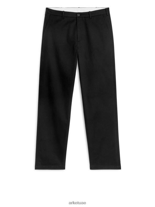 ملابس عبد اللطيف ARKET رجال بنطال تشينو عادي من القطن أسود BXB8481086