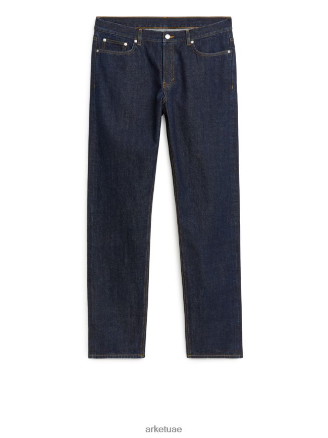 ملابس عبد اللطيف ARKET رجال بارك جينز مستقيم مستقيم مشطف باللون الأزرق المتوسط BXB8481104