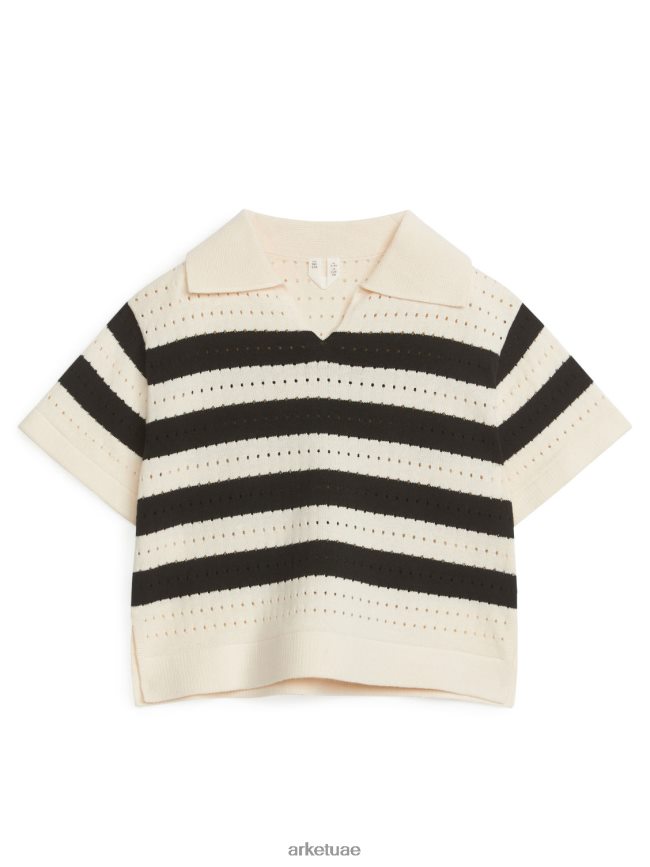 ملابس عبد اللطيف ARKET أطفال سترة بونتيل قصيرة الأكمام شريط أسود BXB8481480