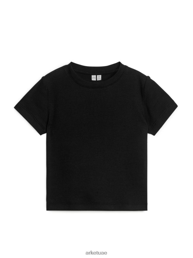 ملابس عبد اللطيف ARKET أطفال تيشيرت مضلع قبالة أسود BXB8481486