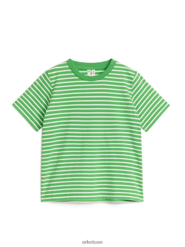 ملابس عبد اللطيف ARKET أطفال تي شيرت مخطط أخضر/أبيض BXB8481501