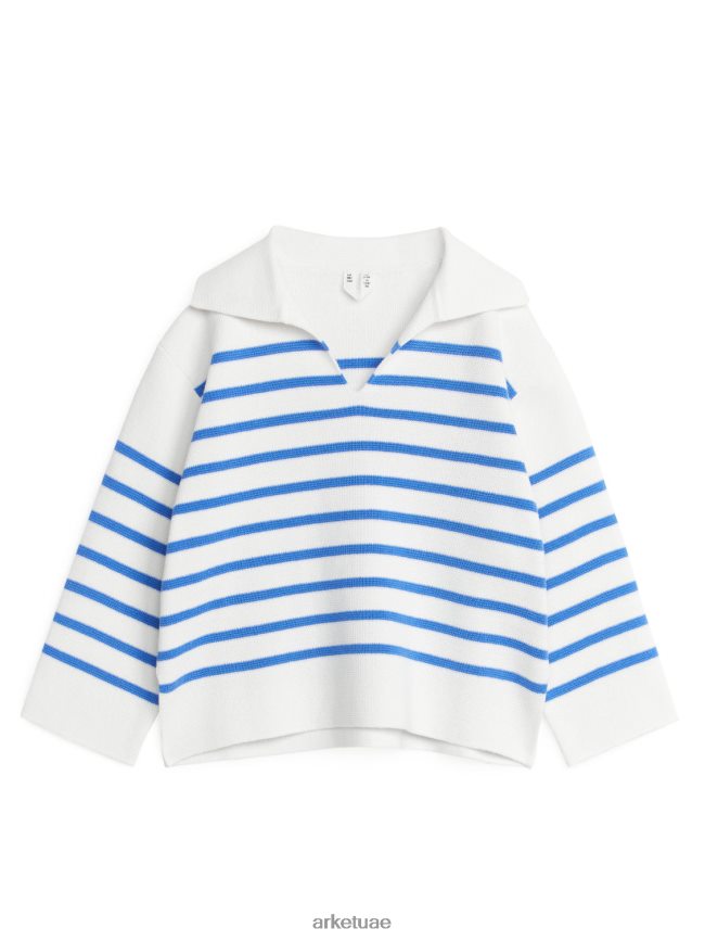 ملابس عبد اللطيف ARKET أطفال البلوز القطن أزرق ساطع/أبيض BXB8481620