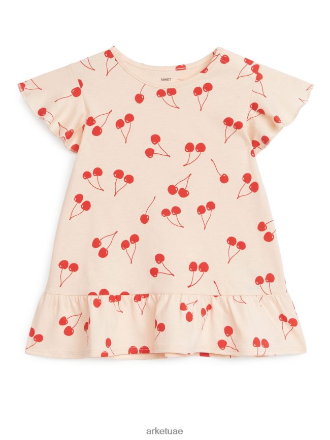 ملابس عبد اللطيف ARKET أطفال فستان جيرسيه مكشكش برتقالي فاتح / كرز BXB8481690