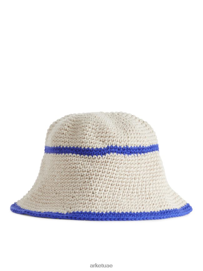 مُكَمِّلات عبد اللطيف ARKET أطفال قبعة الشمس الكروشيه بيج/أزرق BXB8481693