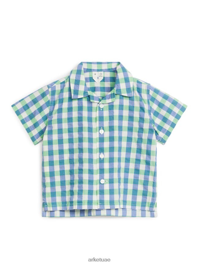 ملابس عبد اللطيف ARKET أطفال قميص قطني أخضر/أزرق BXB8481704