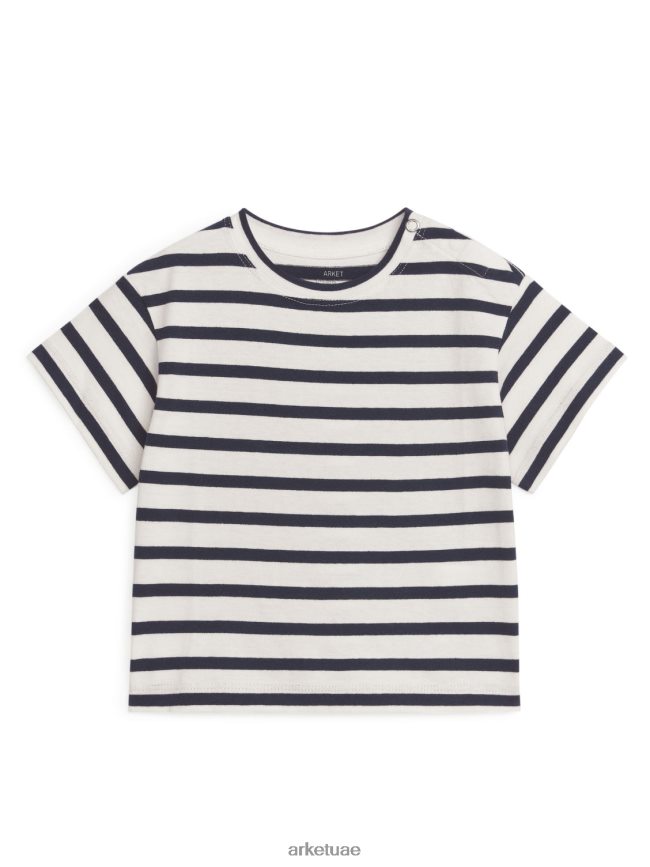 ملابس عبد اللطيف ARKET أطفال تي شيرت بأكمام قصيرة أزرق غامق/أبيض BXB8481723