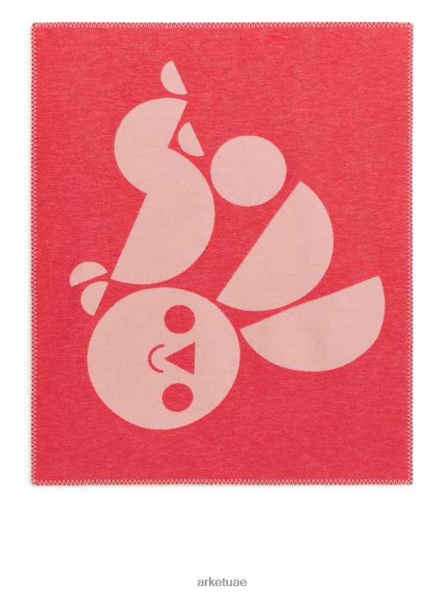 أدوات منزلية عبد اللطيف ARKET للجنسين بطانية قطنية من طبعة الفنان احمر ابيض BXB8481727