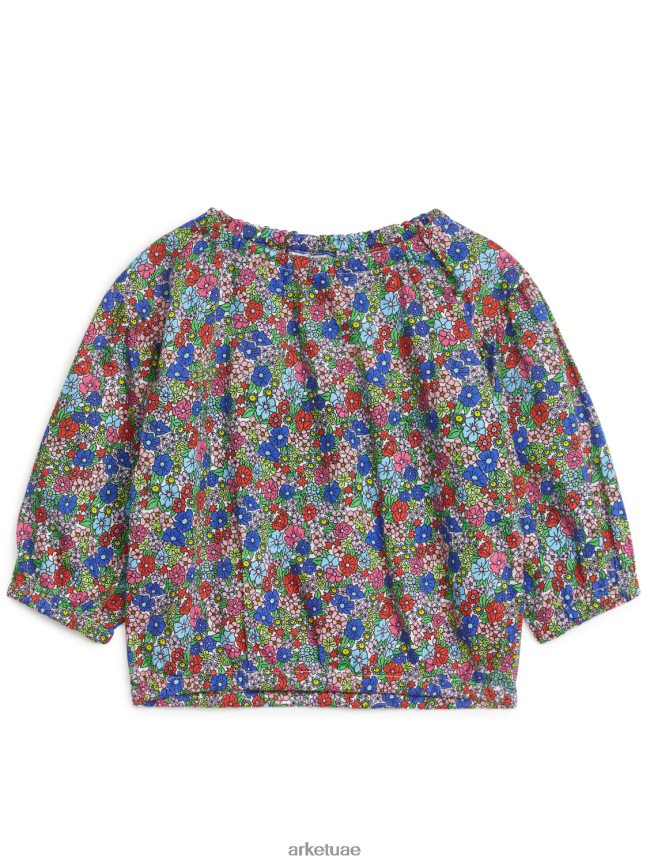 ملابس عبد اللطيف ARKET أطفال بلوزة بأكمام بالون أزرق/زهري BXB8481731