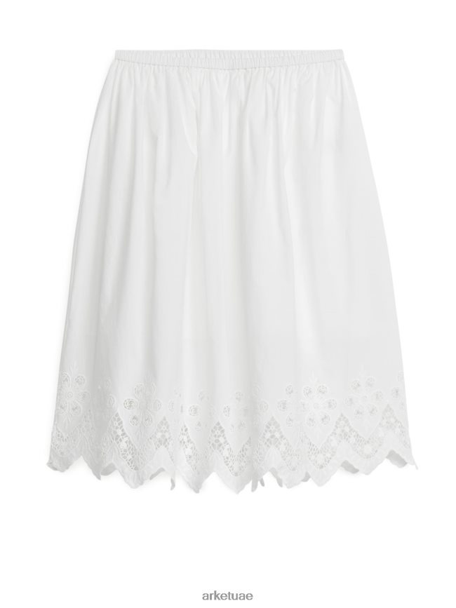 ملابس عبد اللطيف ARKET نحيف تنورة بأطراف دانتيل أبيض BXB848244