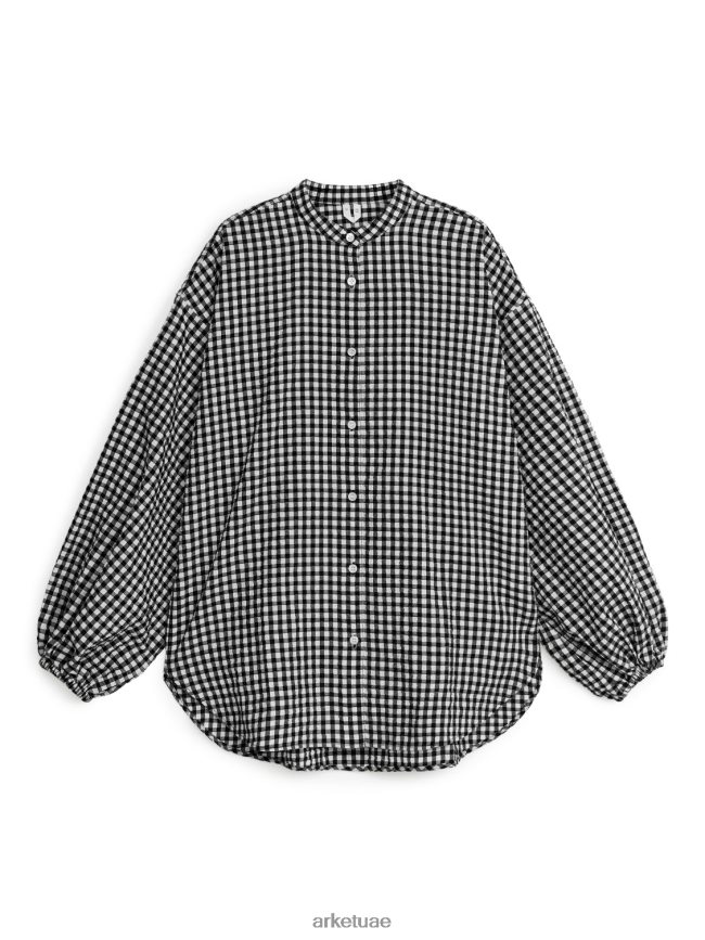 ملابس عبد اللطيف ARKET نحيف قميص قطني أسود/أبيض BXB84826