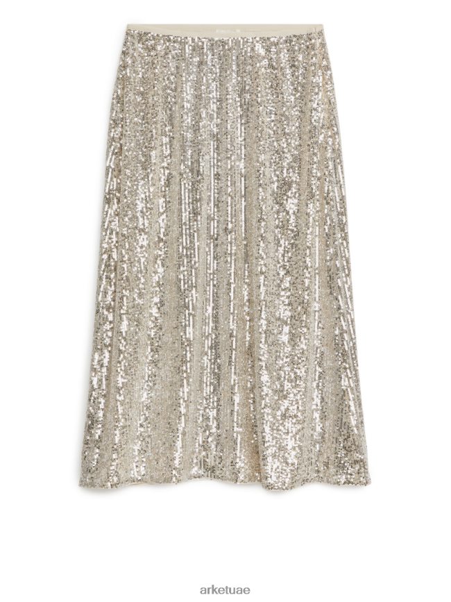 ملابس عبد اللطيف ARKET نحيف تنورة الترتر فضة BXB848263