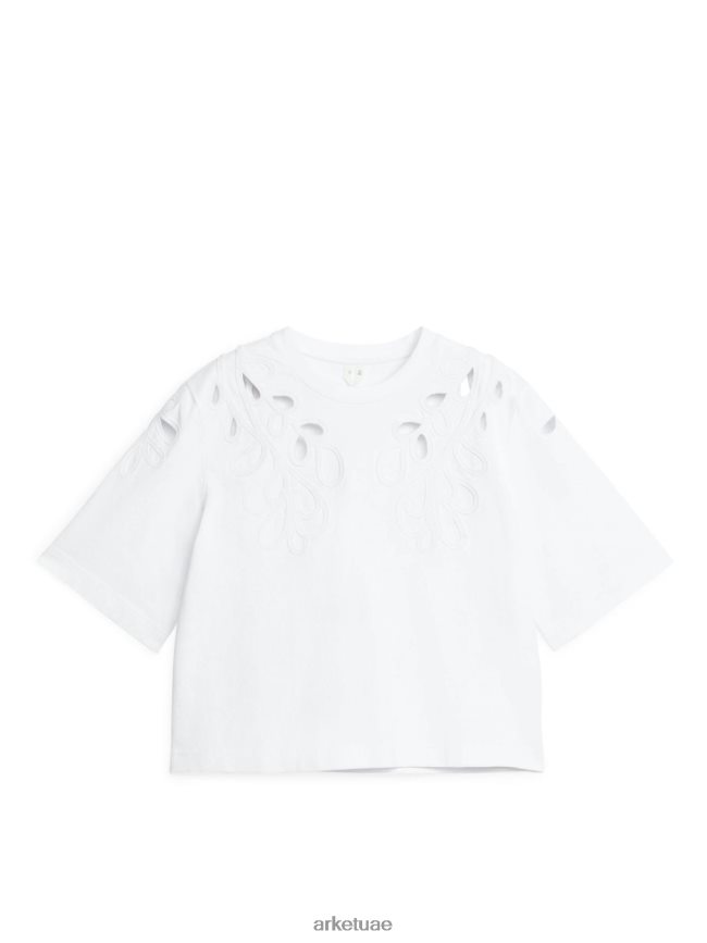 ملابس عبد اللطيف ARKET نحيف تي شيرت مطرز أبيض BXB848293