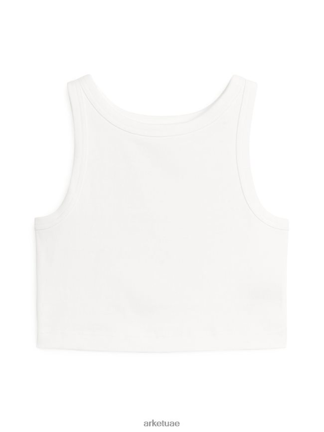 ملابس عبد اللطيف ARKET نحيف أعلى خزان اقتصاص أبيض BXB848304