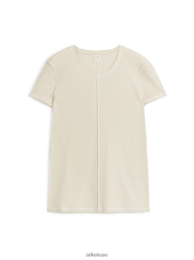 ملابس عبد اللطيف ARKET نحيف تي شيرت من القطن بقصة ضيقة أبيض/أبيض BXB848311