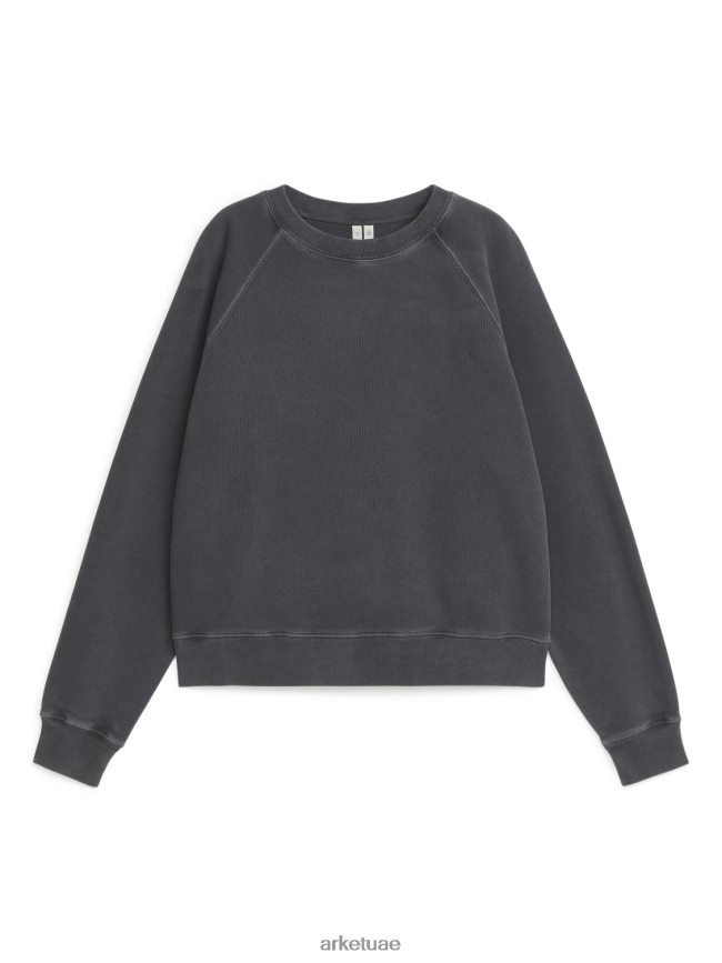 ملابس عبد اللطيف ARKET نحيف سترة تيري فرنسية ناعمة الرمادي الداكن BXB848319