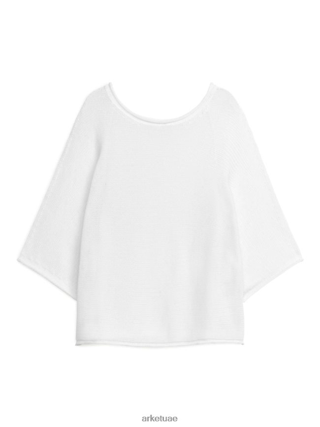 ملابس عبد اللطيف ARKET نحيف سترة قطن محبوكة أبيض BXB848404