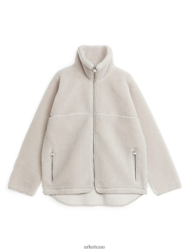 ملابس عبد اللطيف ARKET نحيف سترة كومة عالية الرقبة قبالة الأبيض BXB848482