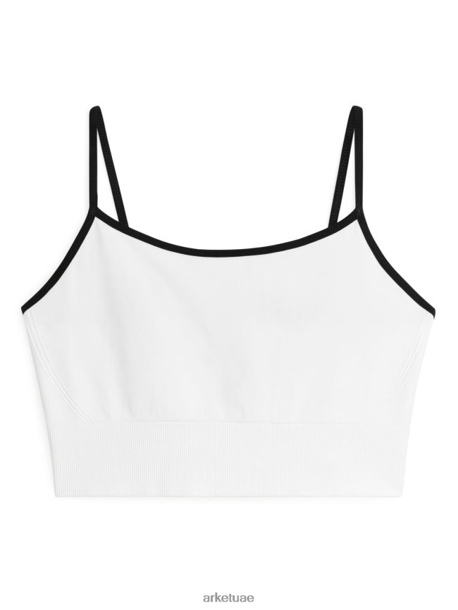 ملابس عبد اللطيف ARKET نحيف حمالة صدر لليوجا بدون خياطة أبيض أسود BXB848503