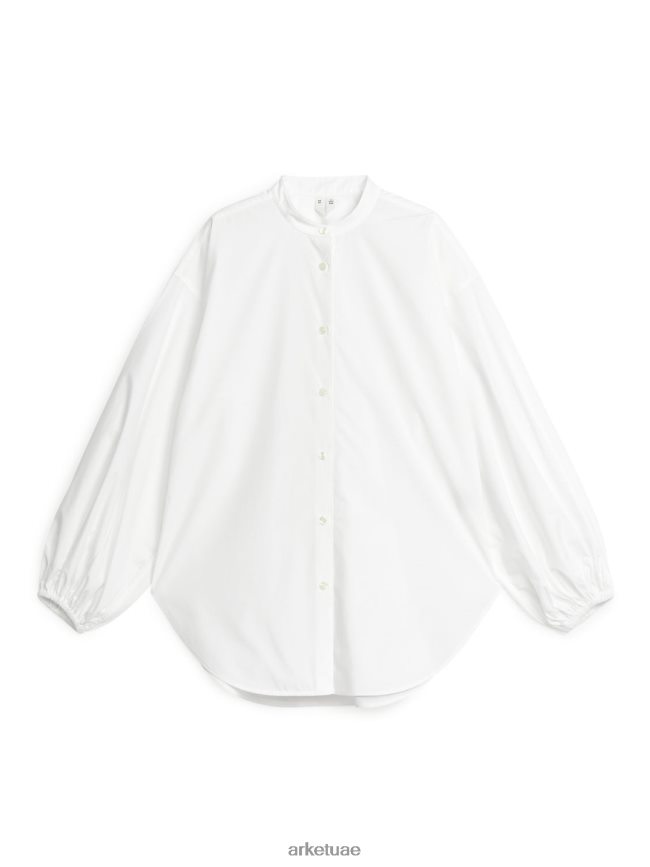 ملابس عبد اللطيف ARKET نحيف قميص البوبلين أبيض BXB84858