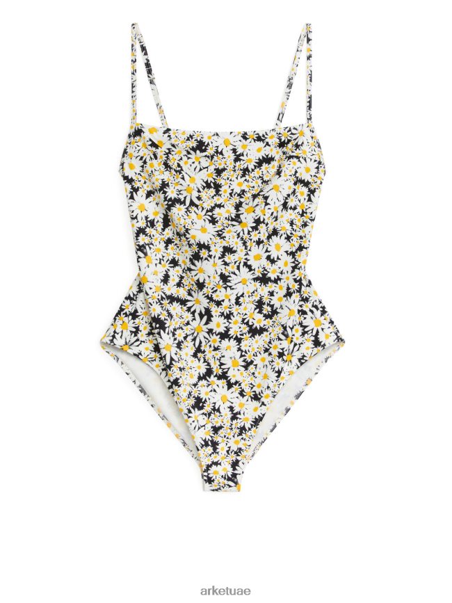 ملابس عبد اللطيف ARKET نحيف ملابس السباحة ذات الرقبة المربعة أزرق / أبيض / أصفر BXB848583