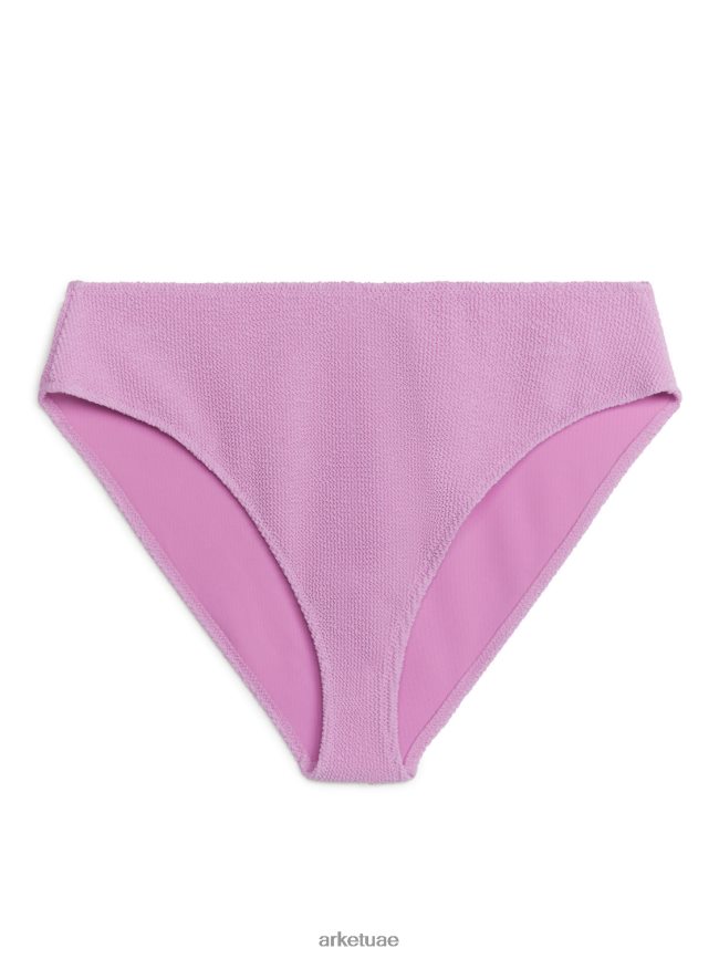 ملابس عبد اللطيف ARKET نحيف جزء سفلي بيكيني مجعد متوسط ​​الخصر لون القرنفل BXB848590