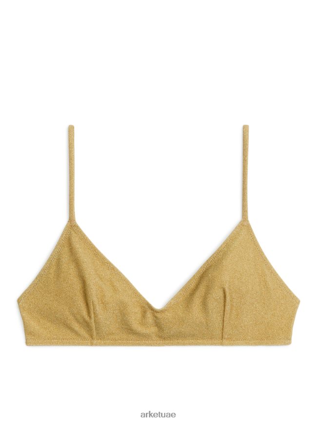 ملابس عبد اللطيف ARKET نحيف قمة بيكيني لامعة ذهب BXB848616