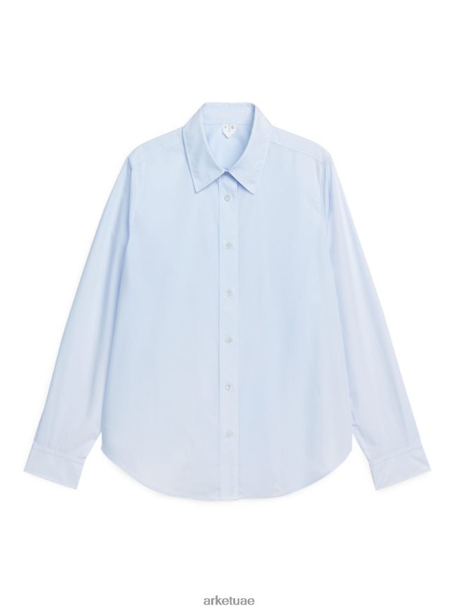 ملابس عبد اللطيف ARKET نحيف قميص بوبلين بقصة مستقيمة أزرق فاتح BXB84866