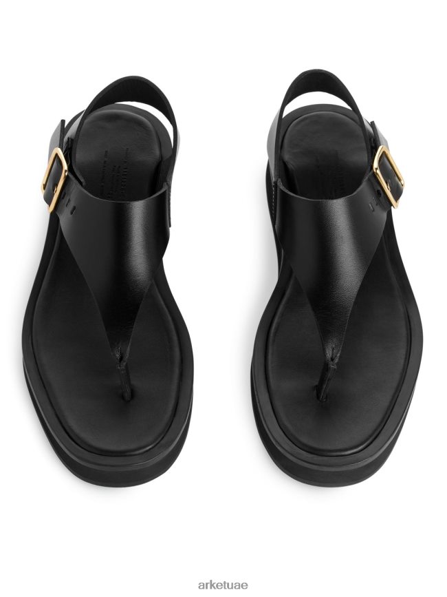 أحذية عبد اللطيف ARKET نحيف الصنادل الجلدية مكتنزة أسود BXB848705