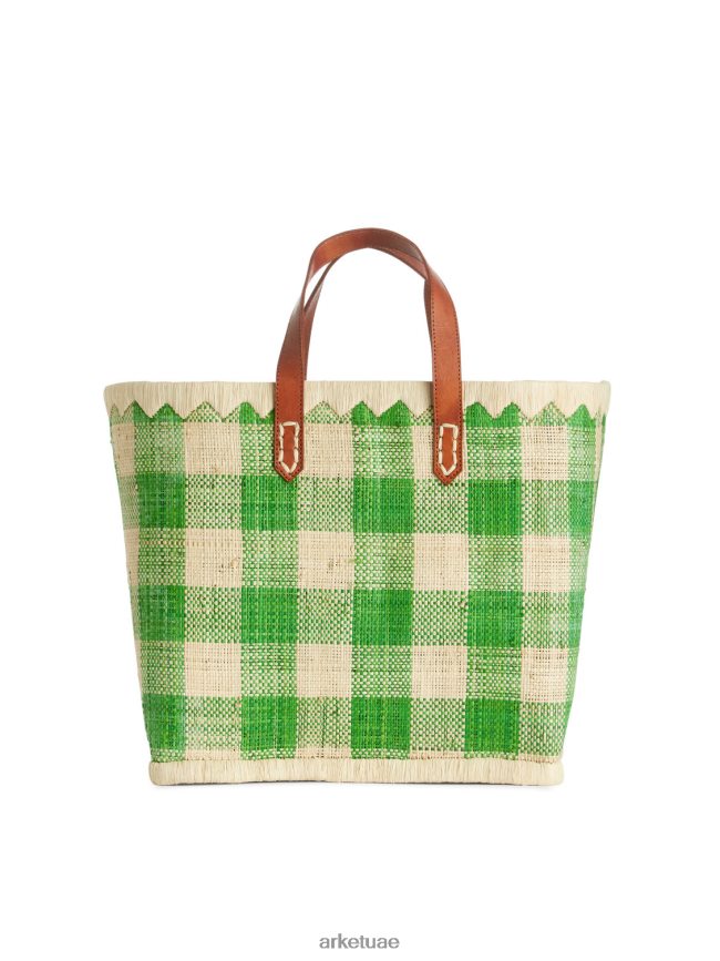 أكياس عبد اللطيف ARKET للجنسين عالم من الحرفة حقيبة الرافية الصغيرة أخضر/بيج BXB848752