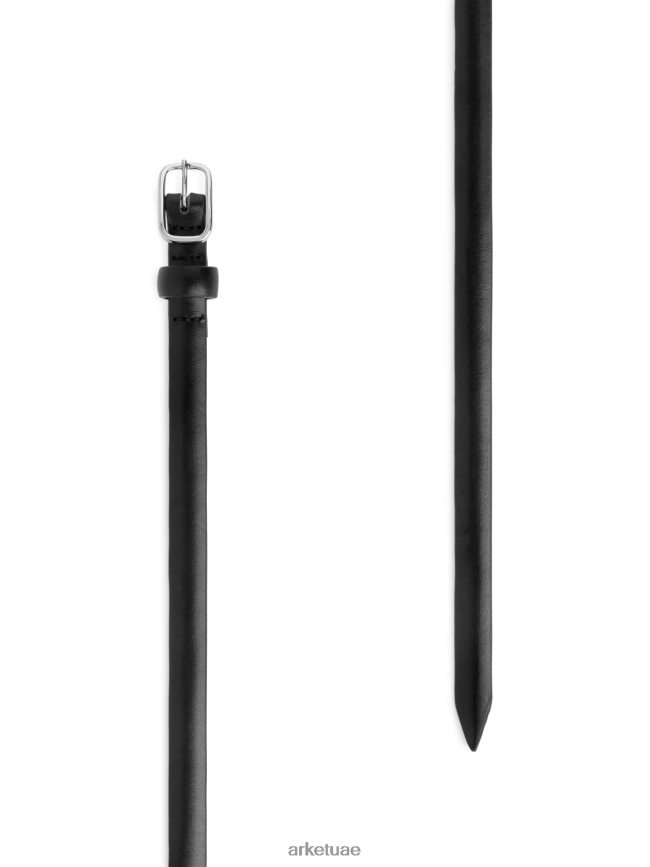 مُكَمِّلات عبد اللطيف ARKET نحيف حزام جلد نحيف أسود BXB848826