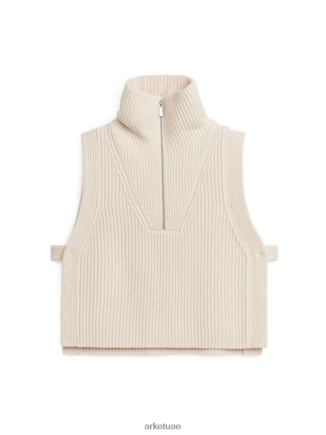 مُكَمِّلات عبد اللطيف ARKET نحيف طوق من الصوف بسحاب قبالة الأبيض BXB848844