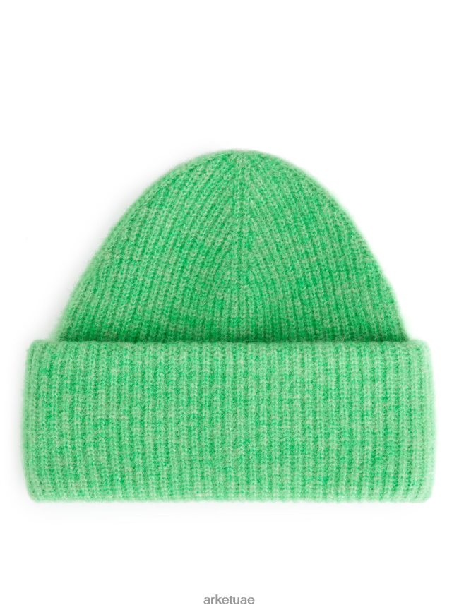 مُكَمِّلات عبد اللطيف ARKET نحيف قبعة صغيرة من الألبكة ميرينو مزدوجة الطي أخضر BXB848895