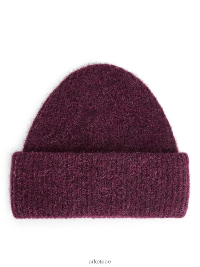مُكَمِّلات عبد اللطيف ARKET نحيف قبعة صغيرة من الألبكة ميرينو مزدوجة الطي بورجوندي BXB848896