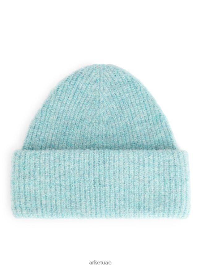 مُكَمِّلات عبد اللطيف ARKET نحيف قبعة صغيرة من الألبكة ميرينو مزدوجة الطي الفيروز الفاتح BXB848897