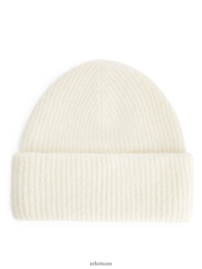 مُكَمِّلات عبد اللطيف ARKET نحيف قبعة صغيرة من الألبكة ميرينو مزدوجة الطي قبالة الأبيض BXB848902