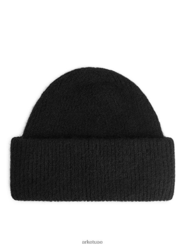 مُكَمِّلات عبد اللطيف ARKET نحيف قبعة الألبكة ميرينو أسود BXB848911