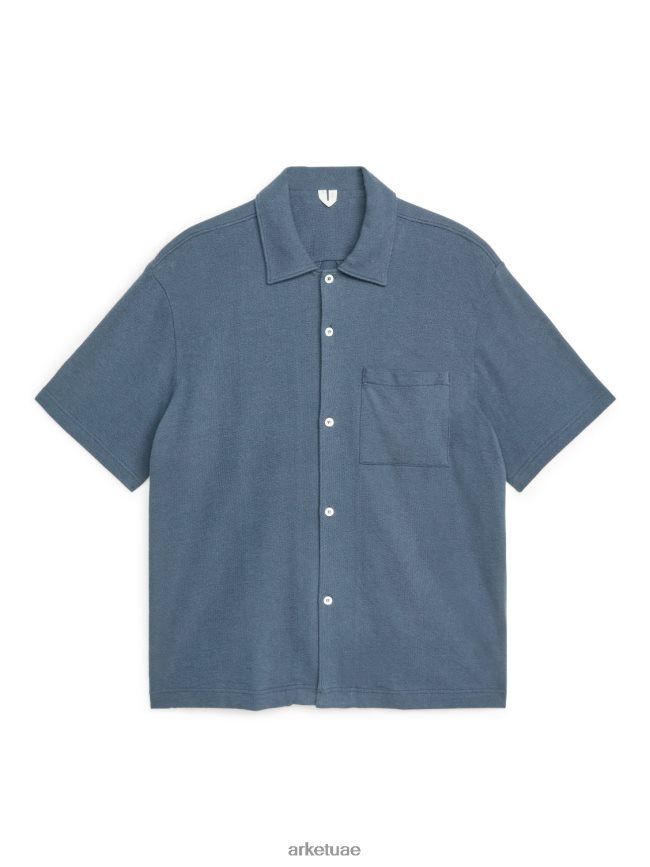 ملابس عبد اللطيف ARKET رجال قميص جيرسي بوكل الأزرق الصلب BXB848937