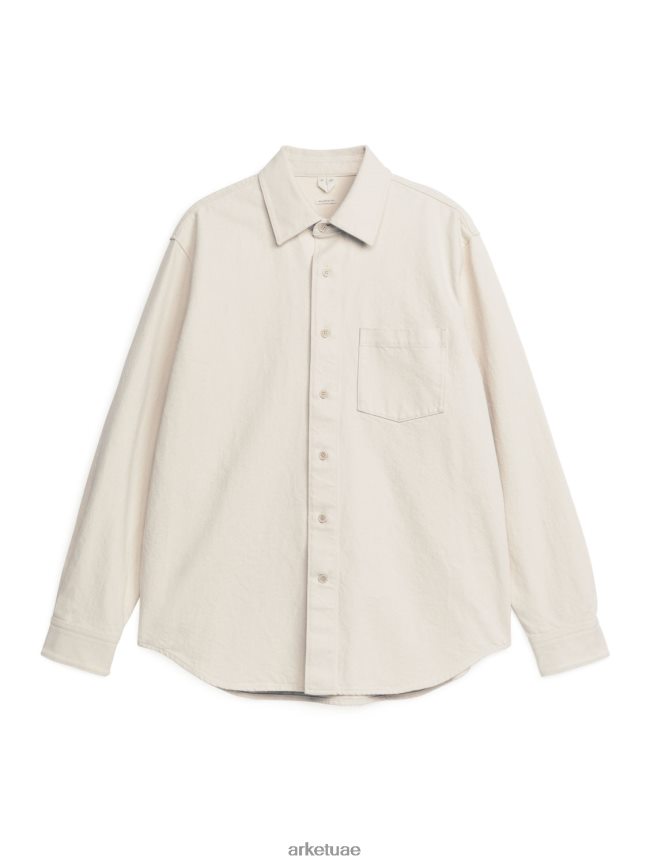 ملابس عبد اللطيف ARKET رجال قميص جينز مريح بيج فاتح BXB848957