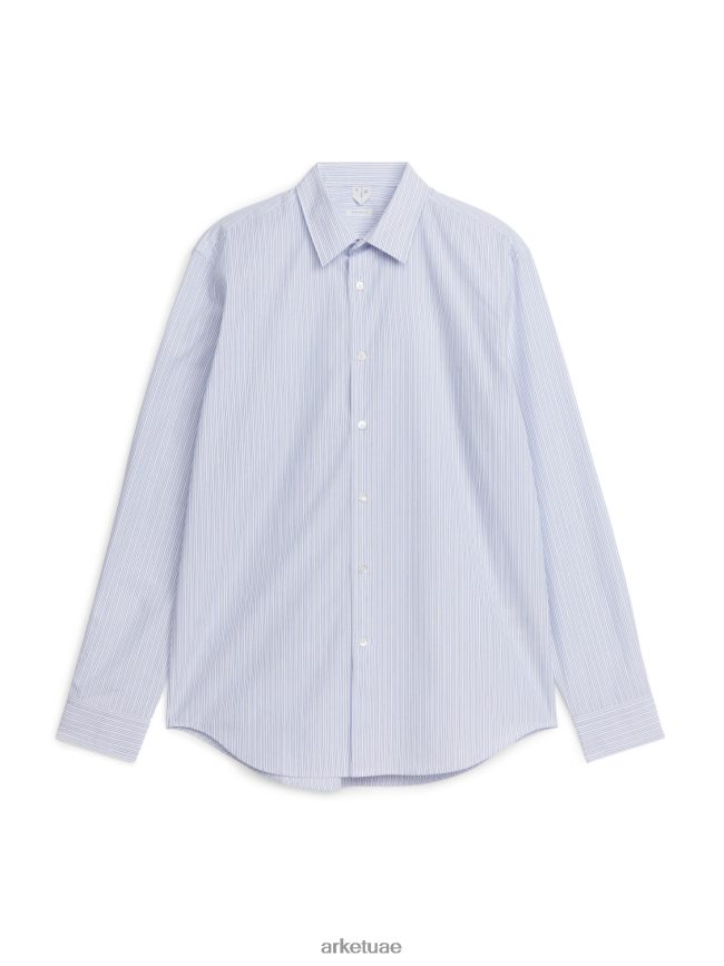 ملابس عبد اللطيف ARKET رجال قميص فستان البوبلين أزرق/شريط BXB848958