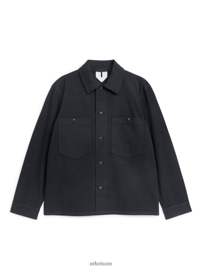 ملابس عبد اللطيف ARKET رجال سترة قماش قطنية أزرق غامق BXB848976