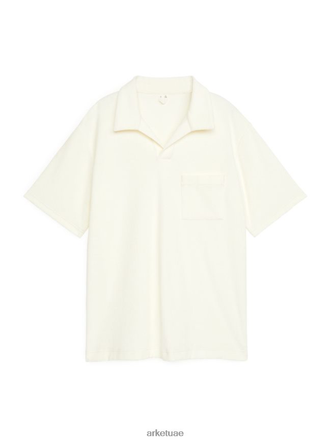 ملابس عبد اللطيف ARKET رجال قميص بولو قطني أبيض مصفر BXB848978